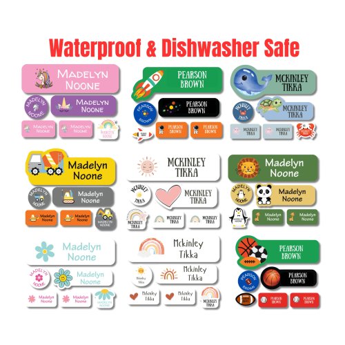 108 Waterproof Daycare Labels - Dishwasher Safe Stickers - Name Stickers - School Supply - Name Labels-Customized Labels- Daycare Labels