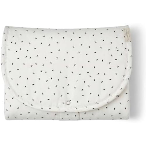 Organic Portable Changing Pad GOTS Certified Organic Cotton Fill Portable Diaper Changing Mat Diaper Clutch Changing Station Kit Compact Travel Pad (33"x34", Navy Flecks)