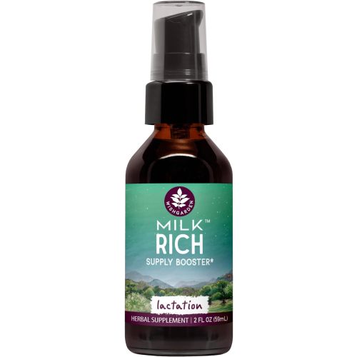 WishGarden Herbs Milk Rich with Goats Rue and Fenugreek - Herbal Lactation Support Supplement, Breast Milk Supply Boost and Breastfeeding Supplement to Increase Milk Flow Quality and Production, 2oz