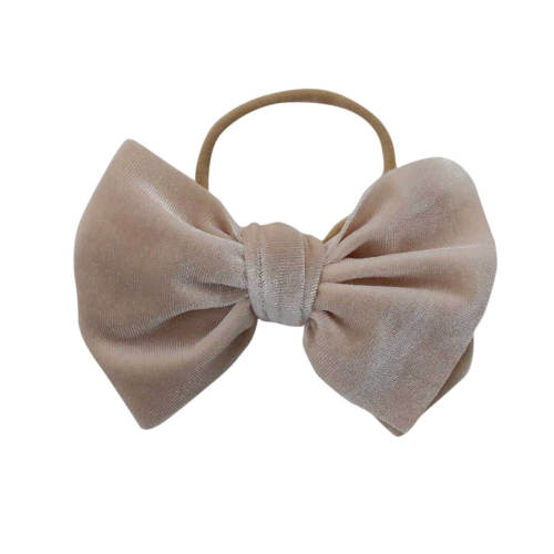 Velvet Bow Headband - Cream