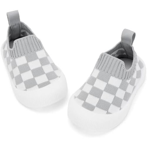 Gray checkered nonslip shoes - 9-12mo