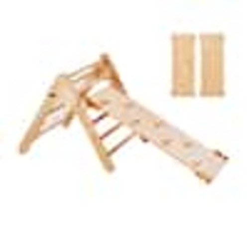 SVOPES 5-in-1 Pikler Triangle Set, Yellow Toddler Climbing Gym for 1-3 Years, Wooden Montessori Playground with Triangle, Ramp SJTZSJTCSLM0EPNJ6V0-1218
