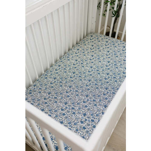 Bluebell Pointelle Stretch Crib Sheet | Bamboo | Baby Essentials