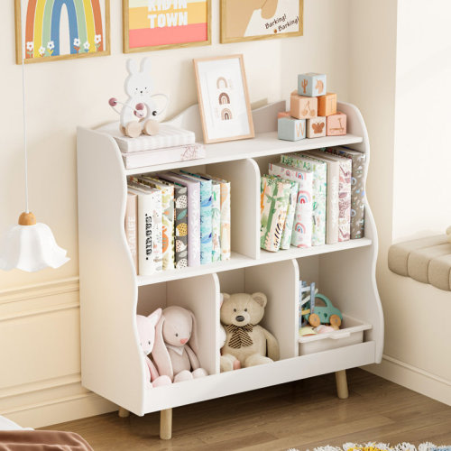 George Oliver Wooden Kids Bookcase with 3 spacious open shelves | Wayfair