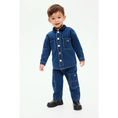 STRIPED COTTON JEANS