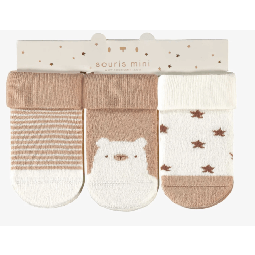 Set of three cream and beige socks, newborn
Sale price$14.95 ( 3-9 mois)