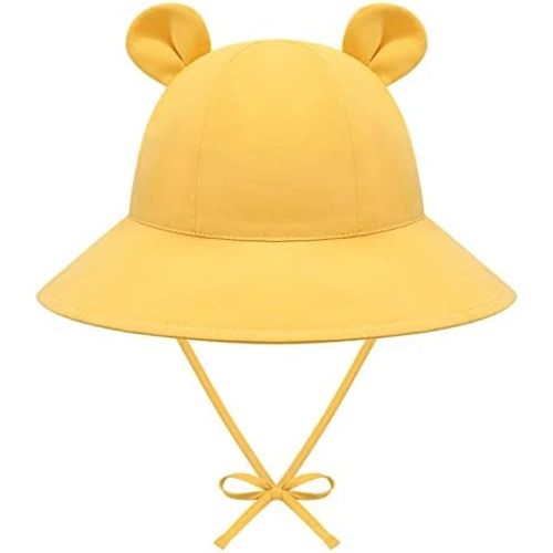 Baby Sun Hat Toddler Hats for Boys Girls Infant Sun Hat Baby Girl Hats with Bear Ears Wide Brim UPF 50+ Beach Hat