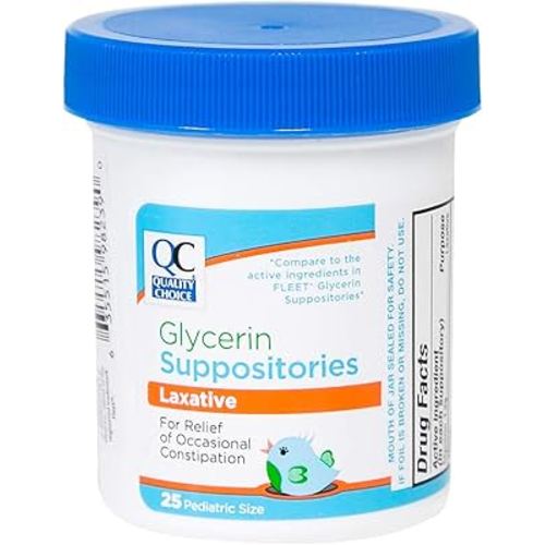 Quality Choice Pediatric Glycerin Suppositories Laxative Relief 25 Ct Each (4)