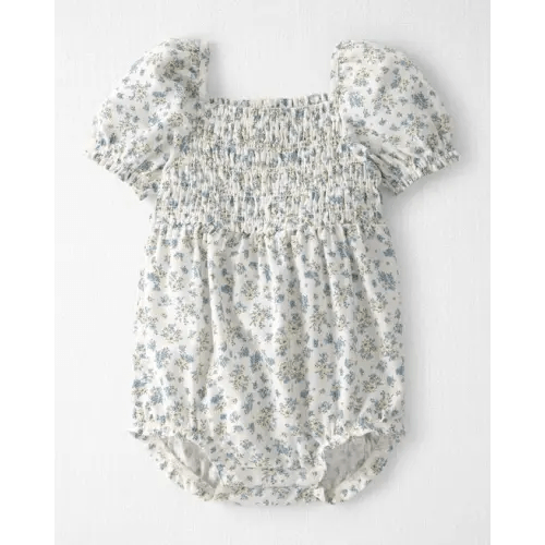 Baby Girl Smocked Romper Made with Organic Cotton in Spring Bloom - Little Planet | Carter's
