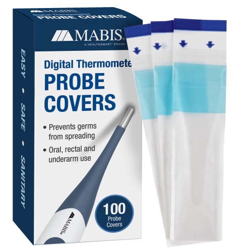 Mabis Disposable Digital Thermometer Probe Cover, 100 per Box HSA/FSA Eligible