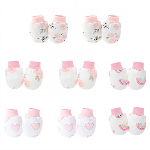 TELOLY 8 Pairs Baby Mittens,Cotton Baby Mittens Newborn,Newborn Mittens No Scratch for 0-1 Years