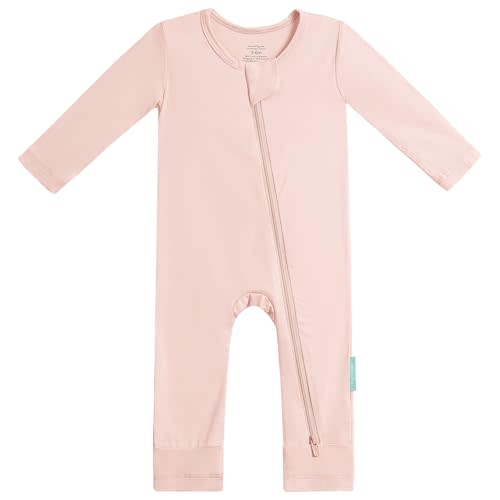 PurComfy Baby Long Sleeve Romper Jumpsuit, Premium Soft Rayon One Piece Pajamas Boy Girl 2-Way Zipper Coverall Sleeper