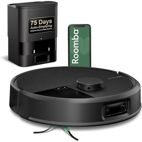 iRobot Roomba Max 705 Robot Vacuum with AutoEmpty Dock, Powerful Suction, Dual Rubber Anti-Tangle Brushes, LiDAR Navigation, Obstacle & Anti-Fall Detection, for Carpet and Hard Floors
