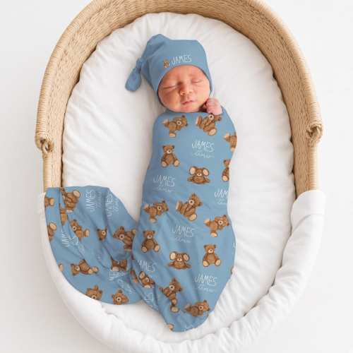 Personalized Teddy Bear Blanket | Custom Name Baby Shower Gift, Nursery Minky Throw