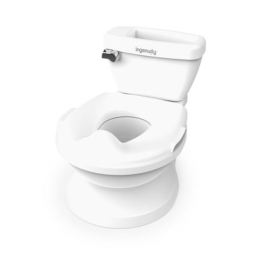 Ingenuity My Size Potty Pro 2-in-1 Potty Training Toilet, Floor Potty with Removable Potty Seat for Standard Toilets, Realistic Flushing Sound, For Toddlers Ages 18+ months, Up to 50 lb
