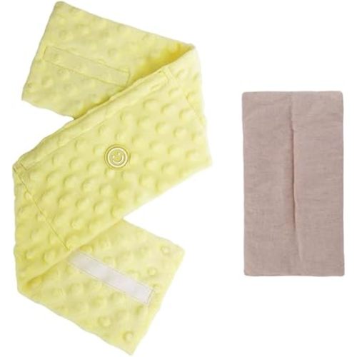 Colic and Gas Relief for Newborns and Infants, Flaxseed Heated Tummy Wrap, Baby Swaddling Belt with Soothing Warmth, Natural Relief for Upset Stomach in Babies and Toddlers, 0-3 Years, Yellow