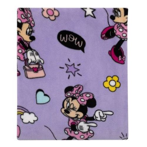 NoJo Disney Minnie Mouse I am Awesome Lavender and Pink, Daisy Duck, Rainbow Hearts and Stars Super Soft Toddler Blanket