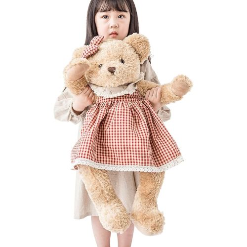 oitscute Big Baby Teddy Bear with Cloth Cute Stuffed Animal Soft Plush Toy 25" (BigRed&Brown)