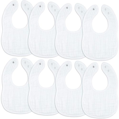 Comfy Cubs Muslin Baby Bibs, Drool Bibs, 100% Cotton Adjustable with Easy Snaps, Teething & Drooling, Soft & Absorbent