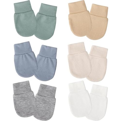 Newborn Baby Mittens No Scratch Elastic Wrist Gloves Infant Toddler Mittens for Baby Boy Girl 0-6 Months