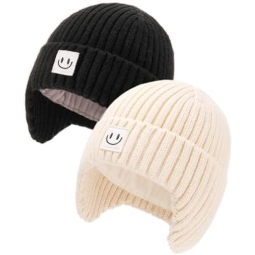 FURTALK Baby Beanie Toddler Winter Warm Hat Infant Soft Fleece Lined with Earflap Cute Knit Kids Caps
