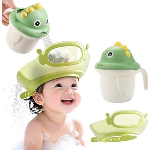 FUNUPUP Baby Shower Cap with Rinse Cup Hair Washing Shield Adjustable Bath Visor Control Flow Rinser Boys Girls Essentials Bathroom Accessories Newborn Must Haves Items Store Registry for Bathtime