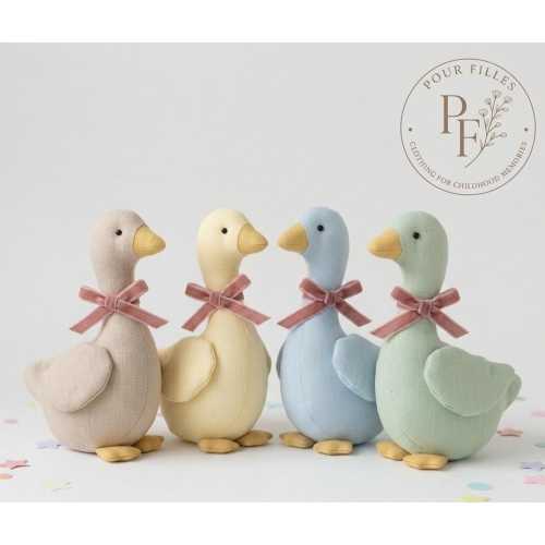Handmade Soft color Linen Goose Toy: Bithday Gift for Baby, Friend