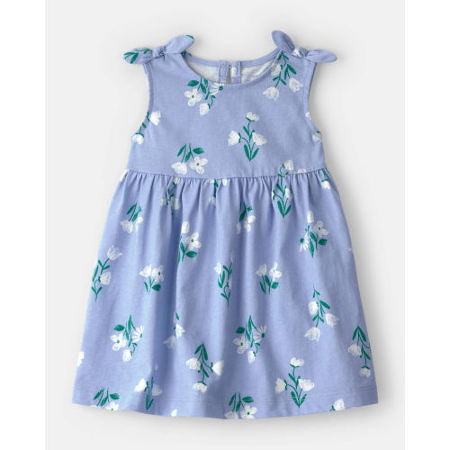 Baby Girl Sleeveless Floral Dress - Blue | Carter's