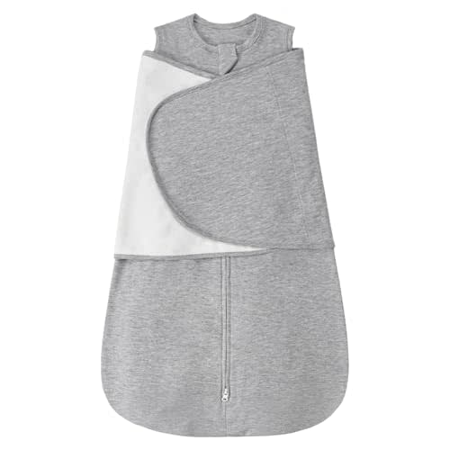 ZIGJOY Sleep Sack Swaddle 1.0 TOG Baby Wearable Blanket 100% Cotton Baby Swaddle Blanket for Newborns 0-6 Months for Boy Girl, Grey