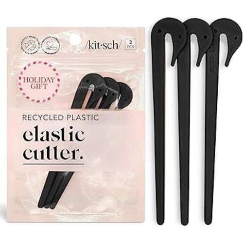 Kitsch Hair Tie Cutter – Easy To Use, Pain Free Rubber Band Cutter for Hair Kids, Baby & Toddler Girls | Ideal Gifts for Women – Black, 3pc Set