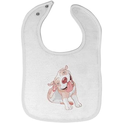 Toddler & Baby Bibs Burp Cloths Dogs Pitbull Itching Dog Lover Pet Cotton Baby Items for Baby Girl & Boy White Design Only