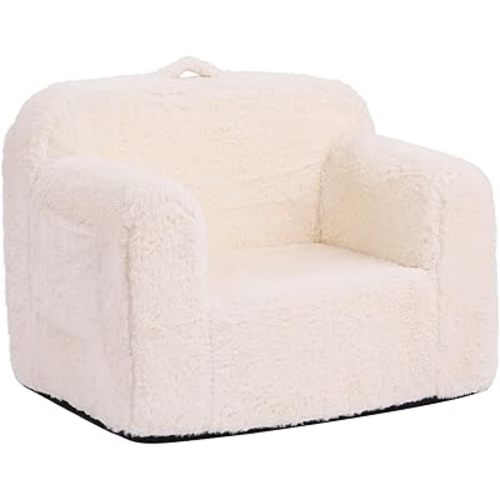 Kids Sofa, Childrens Couch with Carry Handle, Portable Kids Foam Sofa Couch, Lightweight Kids Chair for Playroom, Dorm Room, Small Space, Beige