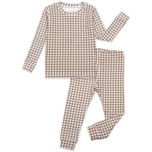 moimoln Cotton Modal Baby Toddler Pajamas Check Solid Leopard 6M-8Y (1/2 Pack)