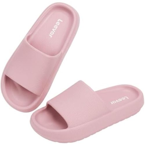 Leevar Cloud Slides for Women and Men | Pillow Slippers for Women and Men Non Slip | House Slides Shower Sandals Shoes Quick Drying | Ultra Cushion | Thick Sole