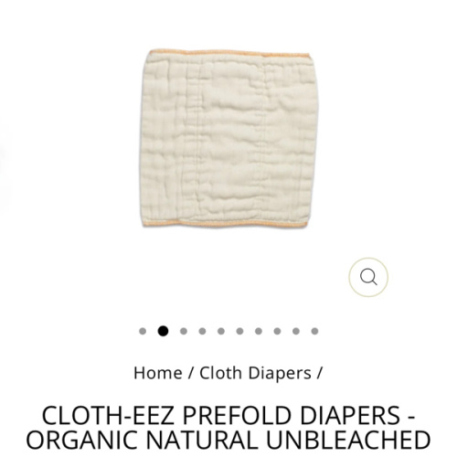 Cloth-eez Prefold Diapers - Organic Natural Unbleached
