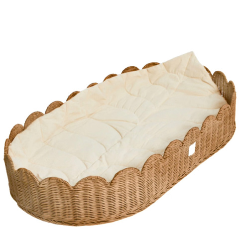 Baby Changing Basket "FLORENCE" Handmade & Natural Changing Pad-By BEBE BASK® – BEBE BASK
