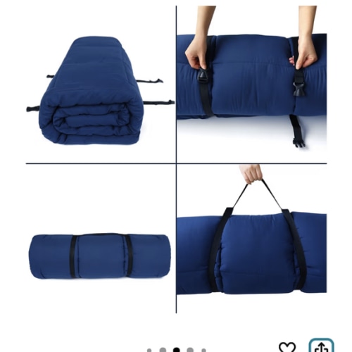 Cot Mattress Topper (Improved Thickness), Foam Quilted Pads for Camping, Soft Comfortable Sleeping Cot Mattress Pad Only, Camping Pad 75"x30" for Camp Cot/Rv Bunk/Narrow Twin Beds, Navy