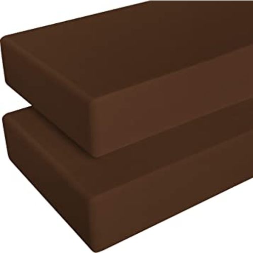 NTBAY 2 Pack 100% Brushed Microfiber Fitted Crib Sheet, Super Soft and Cozy 28x52 Crib Sheet for Standard Crib and Toddler Mattresses, Boys, Girls, Unisex, Brown, 28x52 Inches