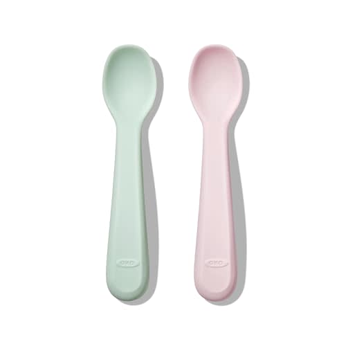 OXO Tot Silicone Spoons 2 Pack - Blossom and Opal