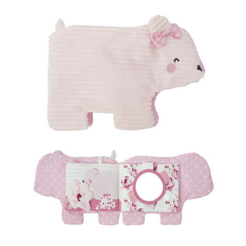 Modern Moments by Gerber Baby Girl Developmental Soft Crinkle Book, Pink Bear