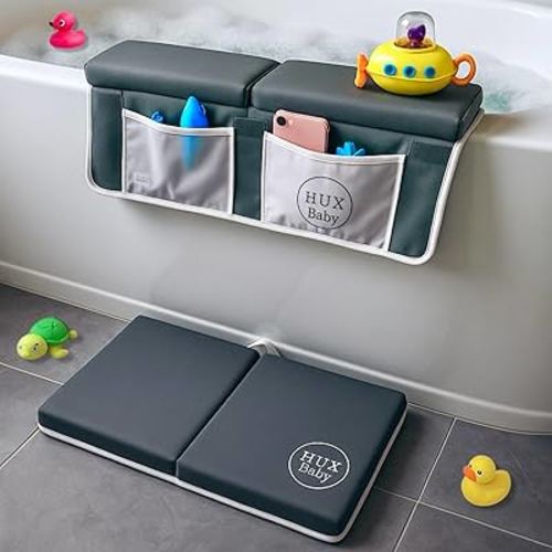 Repose-genoux et coudières pour bébé – Coussin épais pour le bain – Coussin de soutien confortable pour le bain de bébé – Accessoires de baignoire essentiels pour enfants, cadeau de fête prénatale
