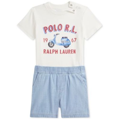 Baby Boys Jersey Tee & Chambray Short Set