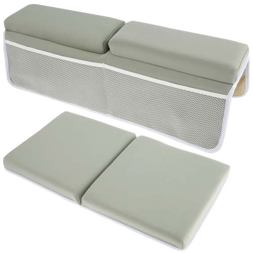 Dznils Baby Bath Kneeler and Elbow Rest Pad Set for Bathtub with Organizer Pocket, 22 inch, Gray