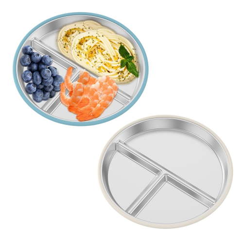 4Pcs Silicone Suction Sleeves 9.25 Inch Stackable Baby Plate Silicone Sleeves Multi Color for Toddler Kid Plate