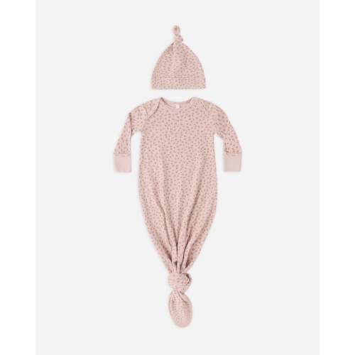 Knotted Baby Gown + Hat Set Posy