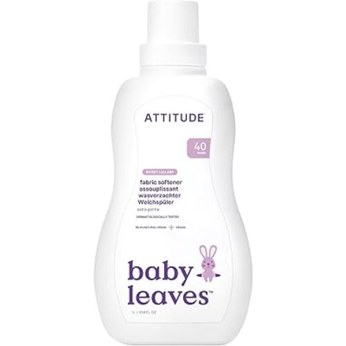 ATTITUDE Baby Fabric Softener, Plant and Mineral-Based Ingredients, HE Compatible, Vegan and Cruelty-free Laundry and Household Products, Sweet Lullaby, 40 Loads, 33.8 Fl Oz