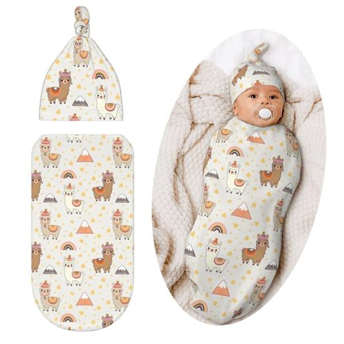 Llama Swaddle Blanket for Baby, Soft Sleeping Bag, Swaddling Sack for Newborn Unisex Llama Baby Items Stuff