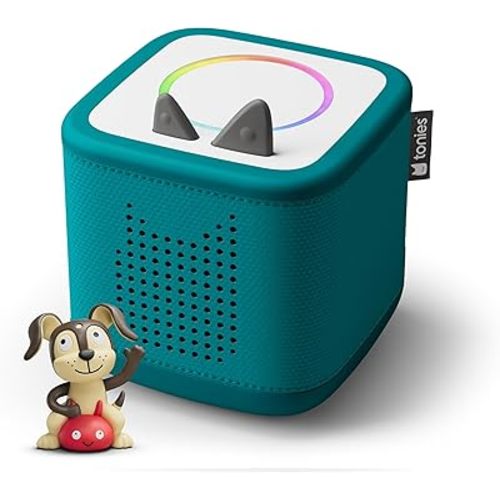 Toniebox 2 Audio Player Starter Set for Kids 1+ with Playtime Puppy - Listen play and grow - Tropical Teal
