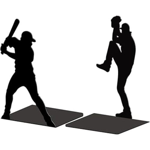 Peacoblue Metal Bookends for Shelves, Modern Decorative Heavy Duty Study Book Support Stoppers for Office, Desk, Shelf, Room 5.3"x4.3"x7.9" Cast Iron Simple Tall Bookends, 1 Pair (Baseball)