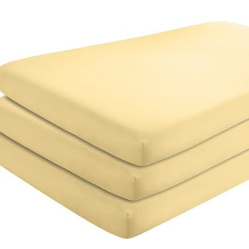 Ultra Soft Fitted Crib Sheet by Bare Home - Crib, Morning Sun (3 Pack)